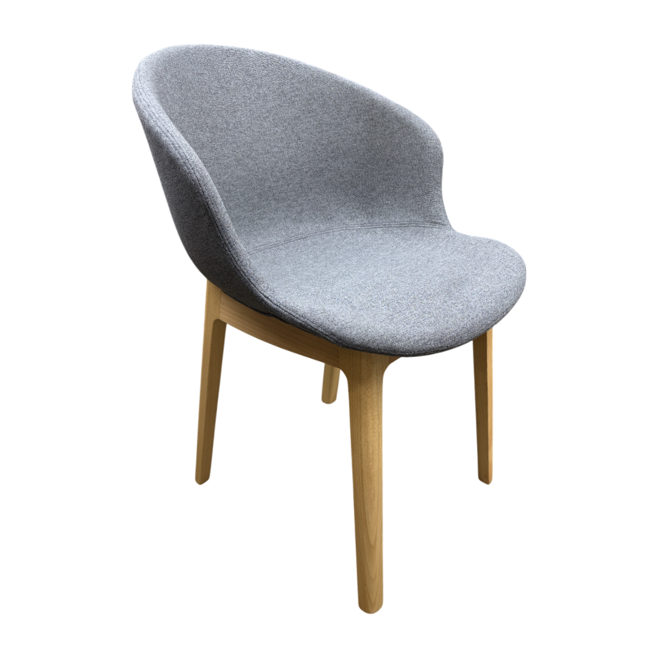 Silla Tapizada (Gris Oscuro) Con Patas De Madera