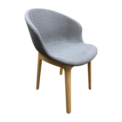 Silla Tapizada (Gris Oscuro) Con Patas De Madera