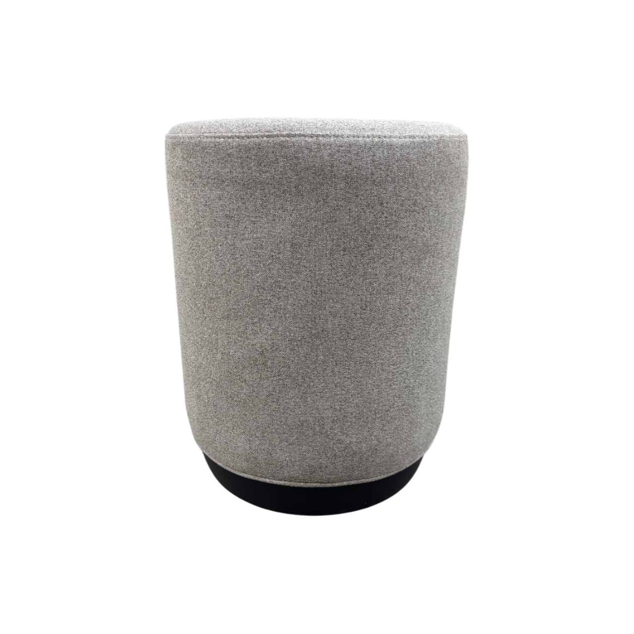 Pouff Redondo Tapizado (Marrón Claro) Base De Madera