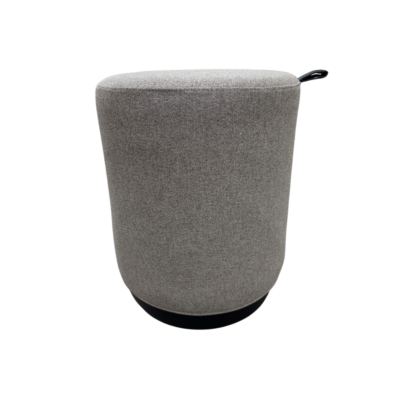 Pouff Redondo Tapizado (Marrón Claro) Base De Madera