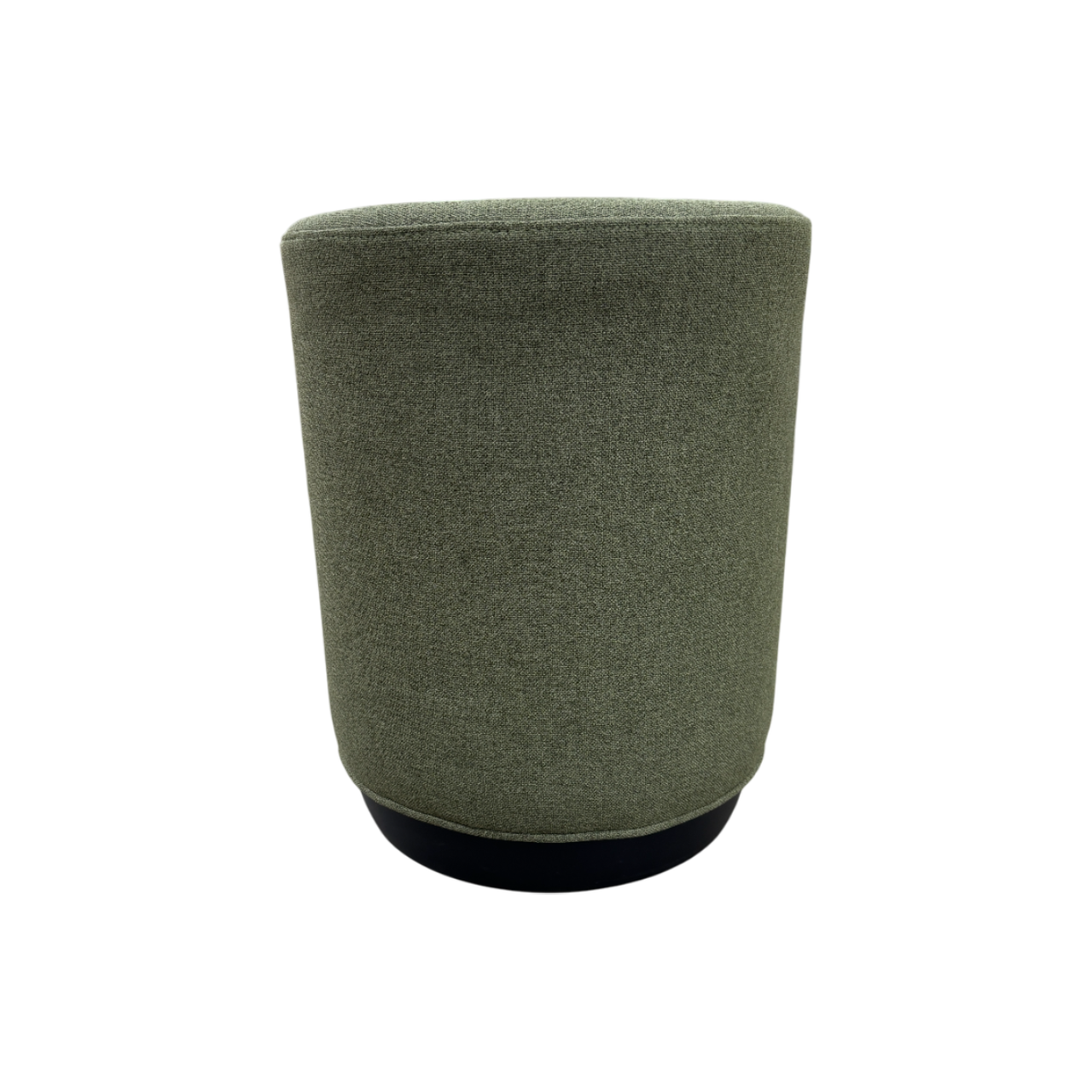 Pouff Redondo Tapizado (Verde) Base De Madera