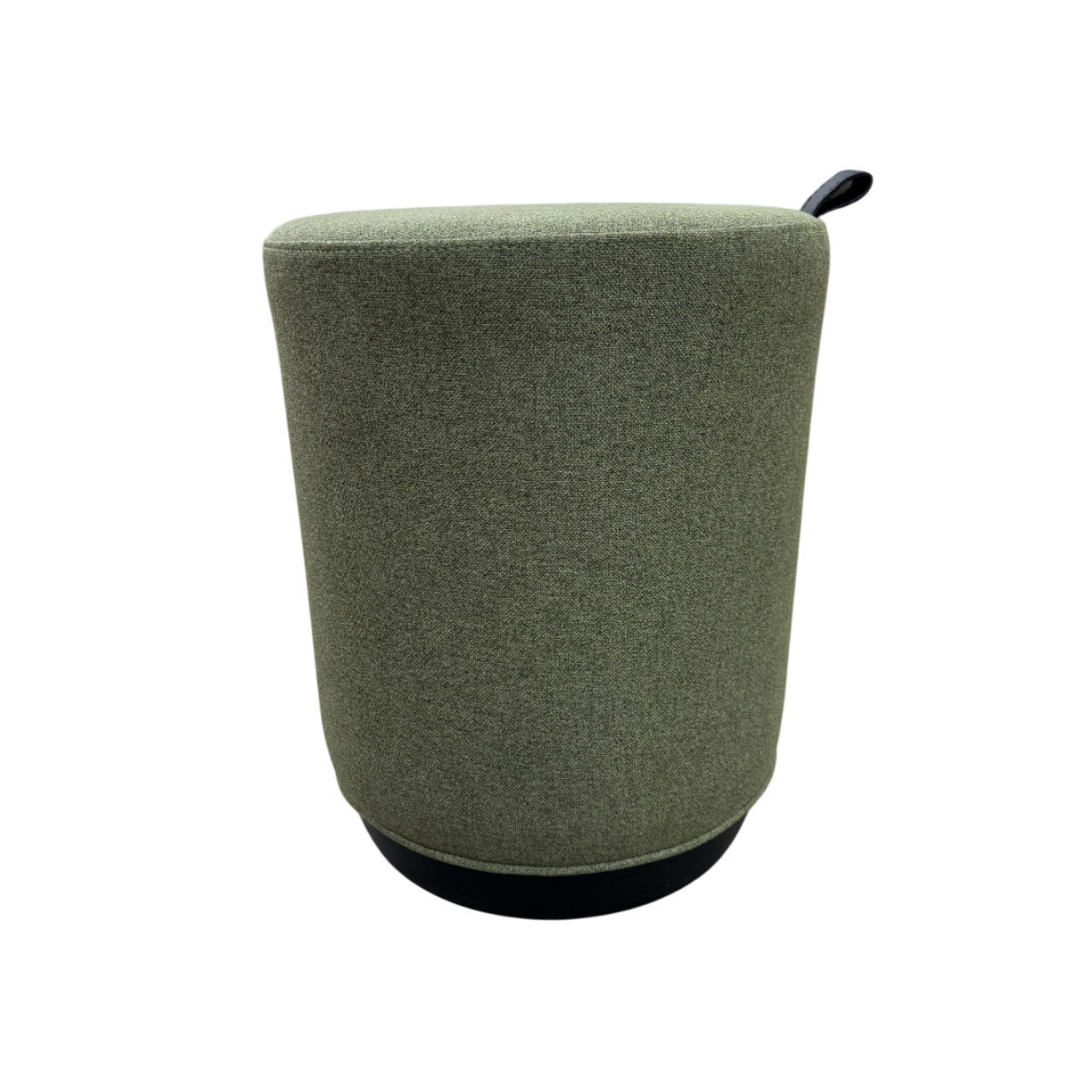 Pouff Redondo Tapizado (Verde) Base De Madera