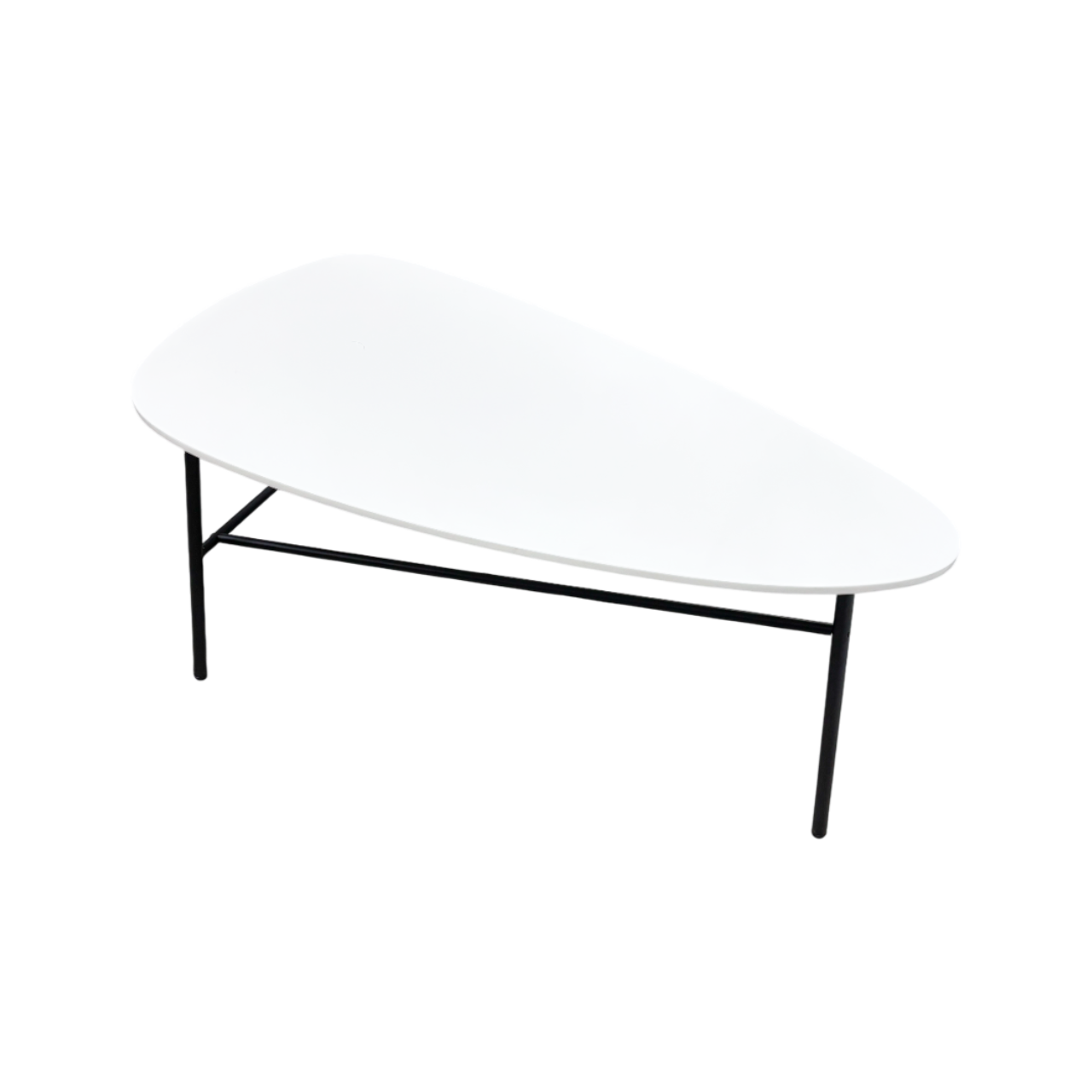 Mesa De Centro Patas De Metal Con Top (Blanco) De Madera