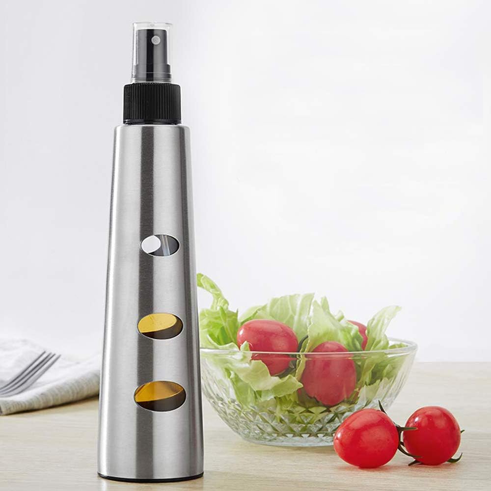 Aceitera / Vinagrera Con Spray (Plateado) 200 Mltrs De Acero