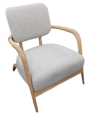 Butaca Tapizado Beige Estructura De Madera