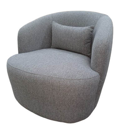 Sillón Tapizado (Gris) Estructura De Metal