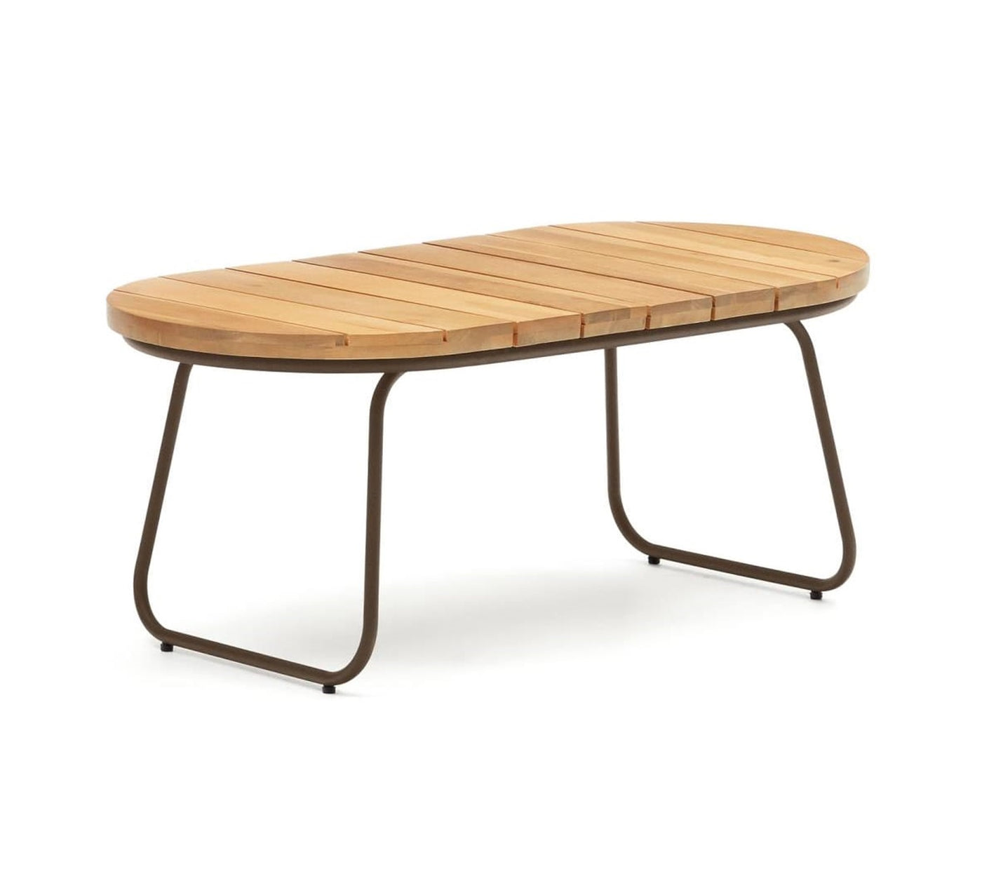 Mesa De Centro Para Exteror Estructura De Metal Tablero De Madera