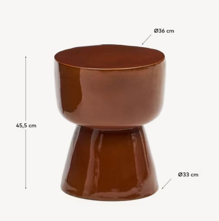 Mesa Auxiliar (Terracota) Redonda De Cerámica