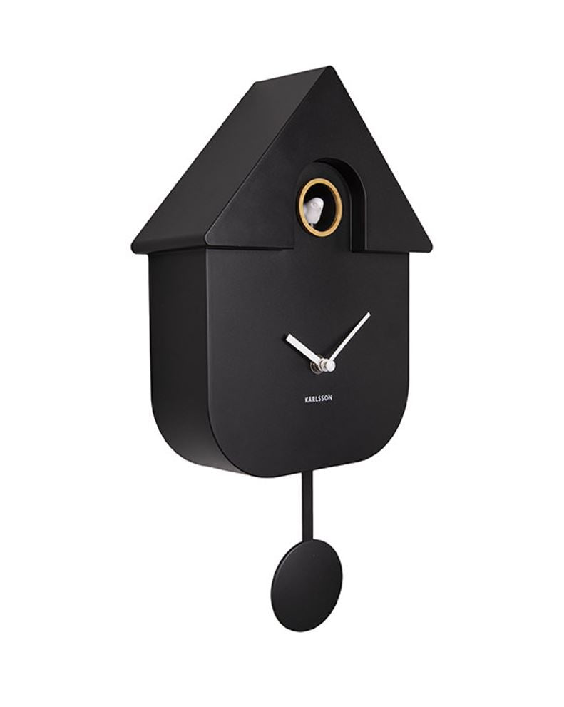Reloj Decorativo De Péndulo (Negro) Casita De Plástico