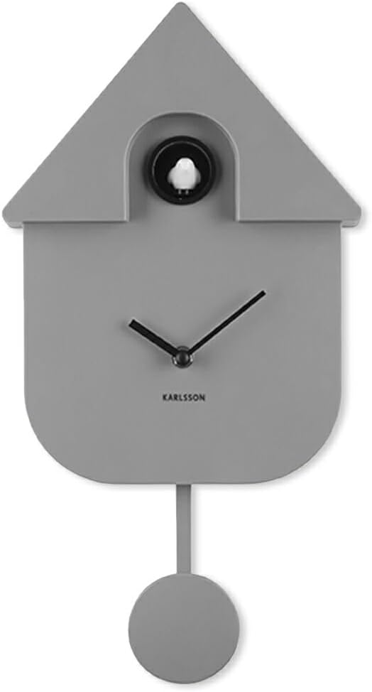 Reloj Decorativo De Péndulo (Gris) Casita De Plástico