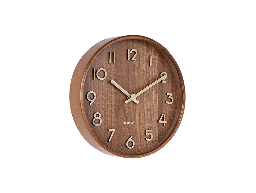Reloj De Pared Redondo (Marrón) De Madera