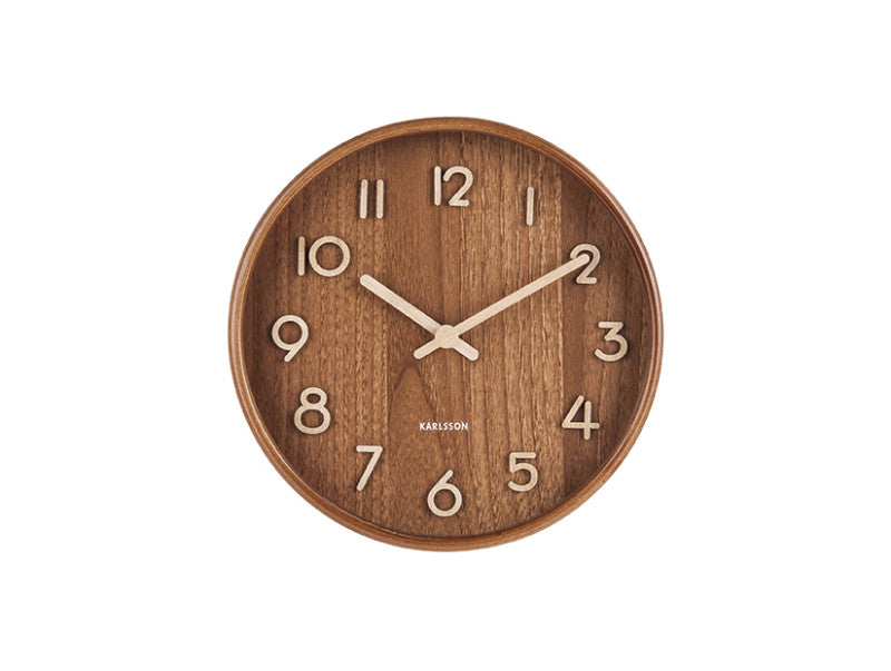 Reloj De Pared Redondo (Marrón) De Madera