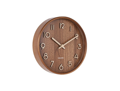 Reloj De Pared Redondo (Marrón) De Madera