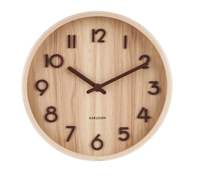 Reloj De Pared Redondo (Natural) De Madera
