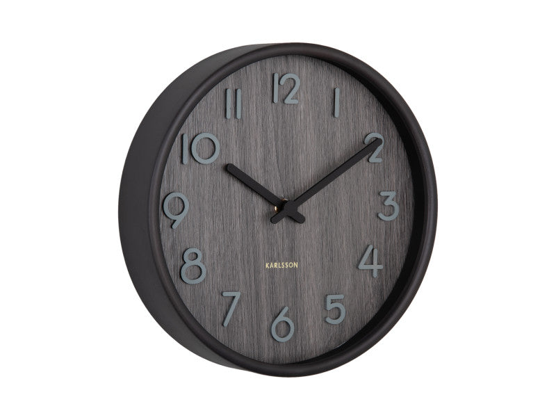 Reloj De Pared Redondo (Nogal Oscuro) De Madera