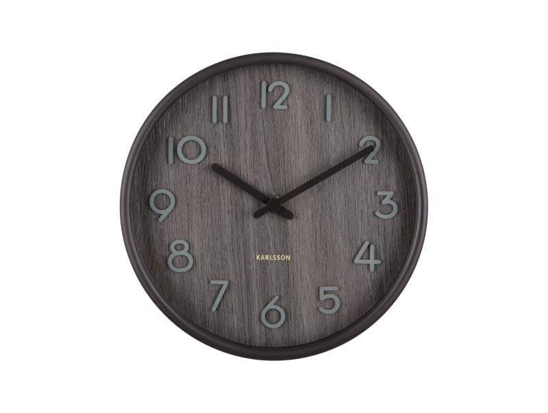Reloj De Pared Redondo (Nogal Oscuro) De Madera