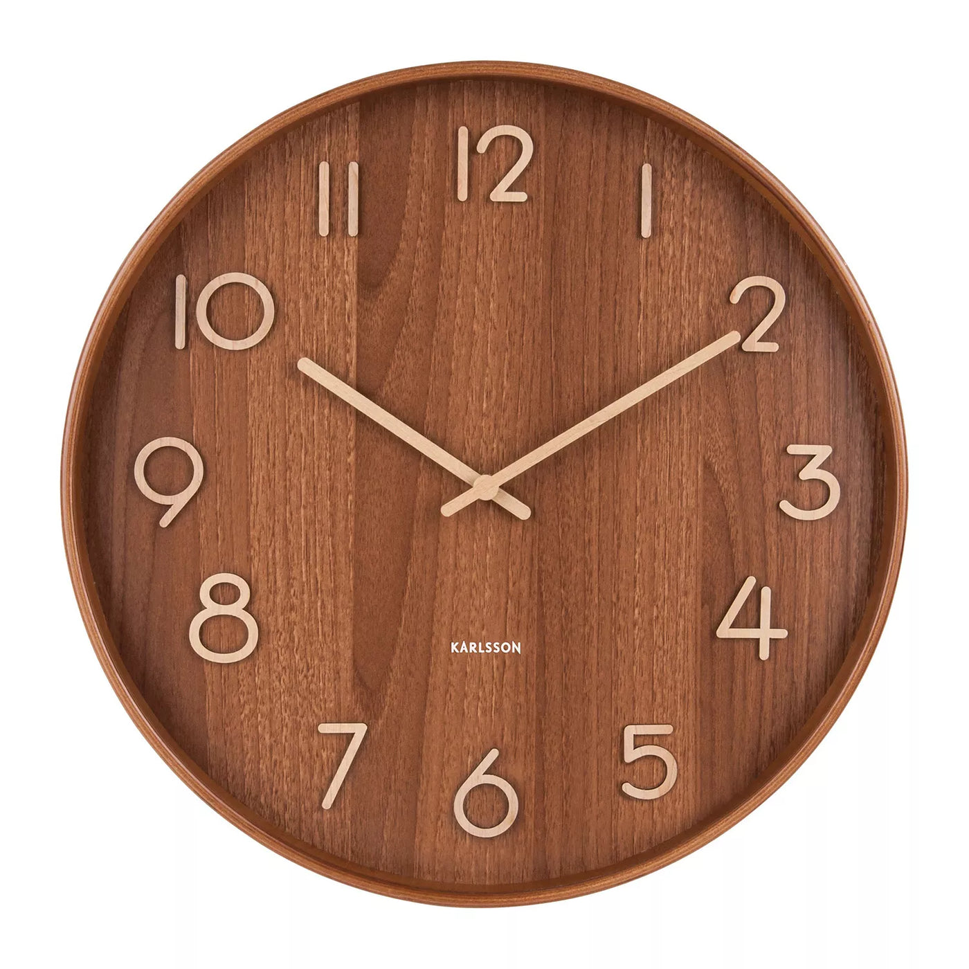 Reloj De Pared Redondo (Marrón) Grande De Madera