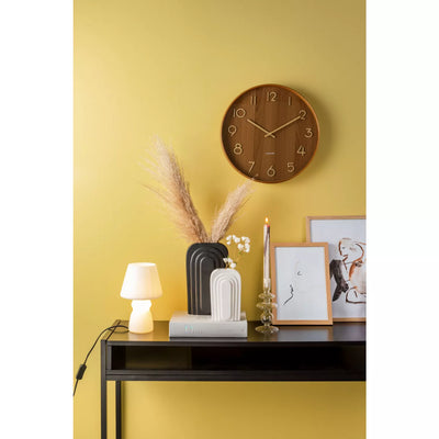 Reloj De Pared Redondo (Marrón) Grande De Madera