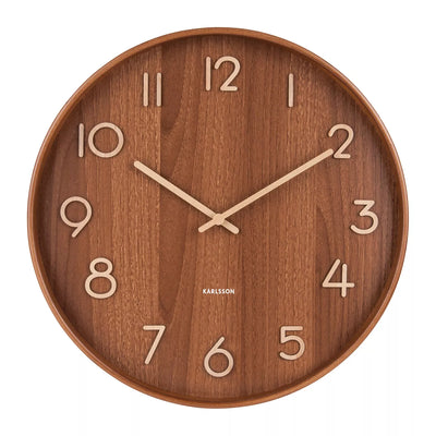 Reloj De Pared Redondo (Marrón) Grande De Madera