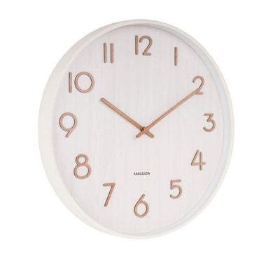 Reloj De Pared Redondo (Blanco) De Madera