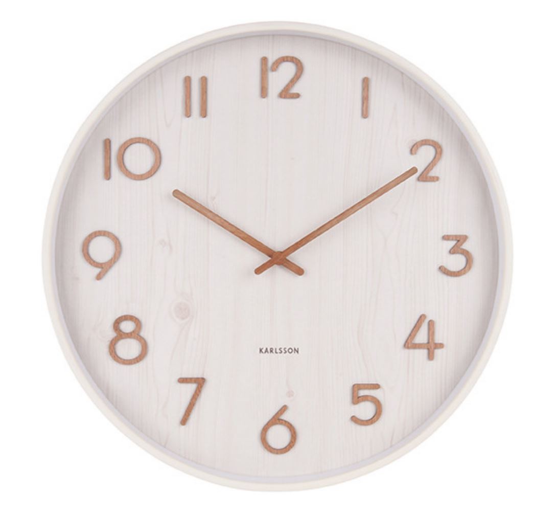 Reloj De Pared Redondo (Blanco) De Madera