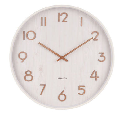 Reloj De Pared Redondo (Blanco) De Madera