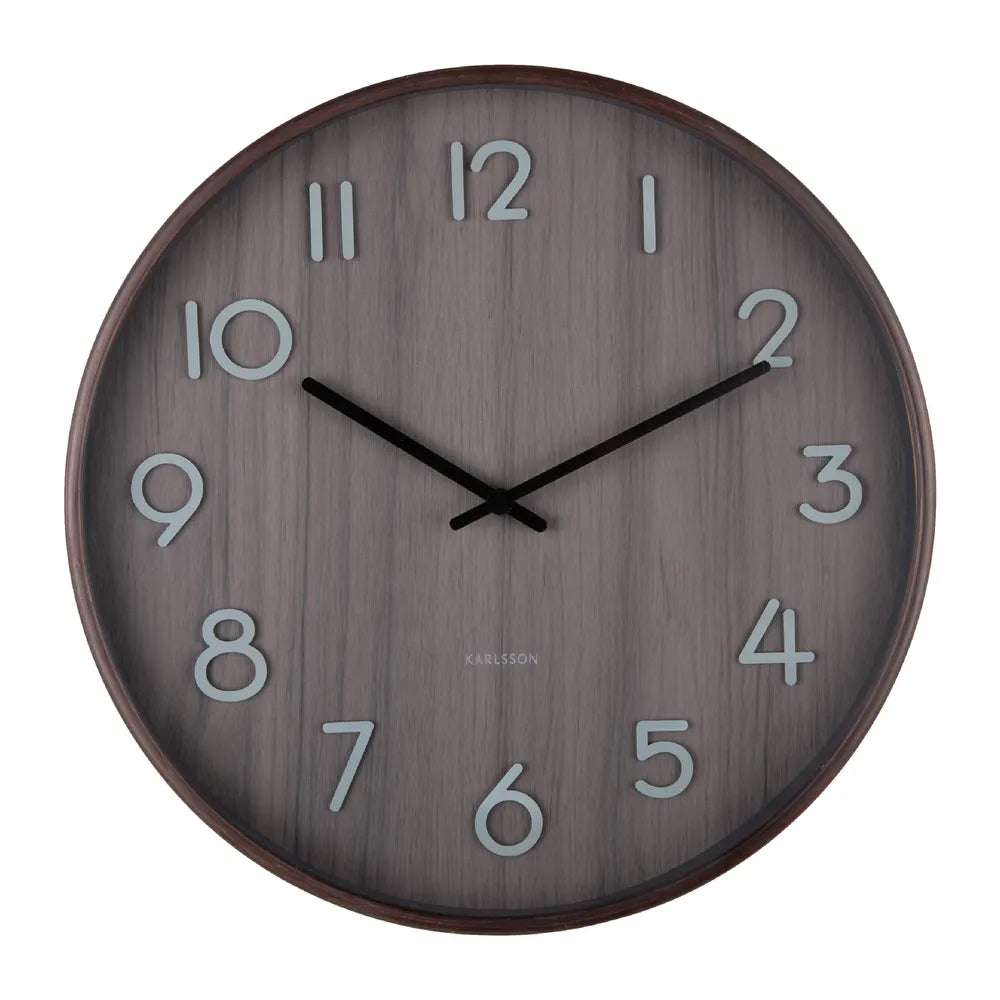 Reloj De Pared Redondo (Nogal Oscuro) Grande De Madera