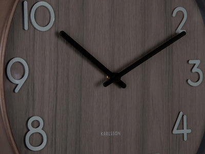 Reloj De Pared Redondo (Nogal Oscuro) Grande De Madera