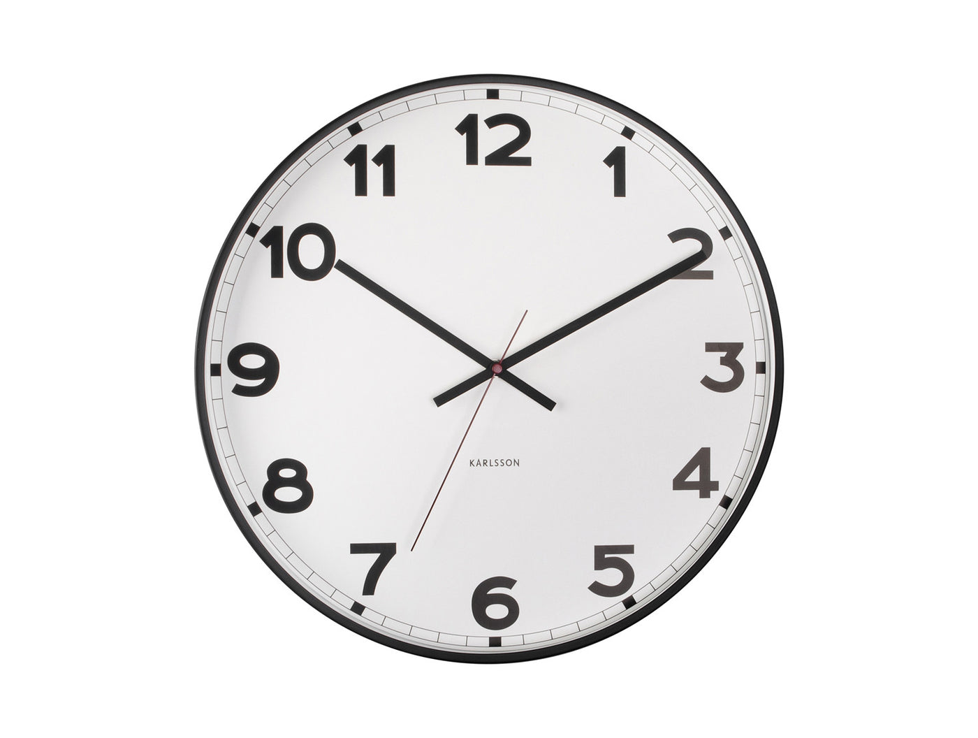 Reloj De Pared Redondo (Blanco) De Plástico