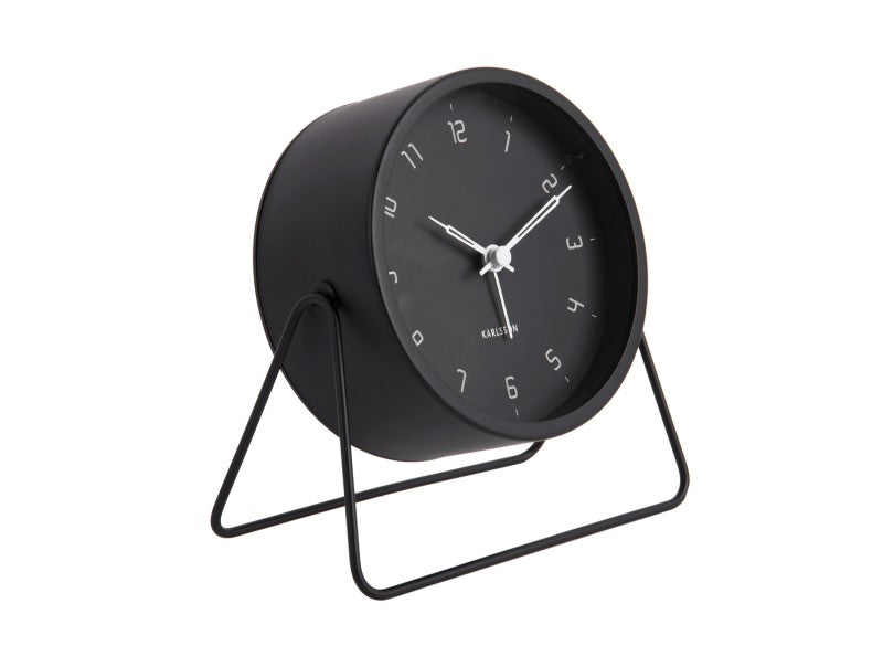 Reloj Despertador (Negro) Con Base Redondo De Metal
