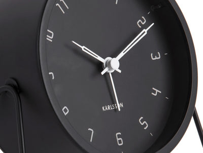 Reloj Despertador (Negro) Con Base Redondo De Metal