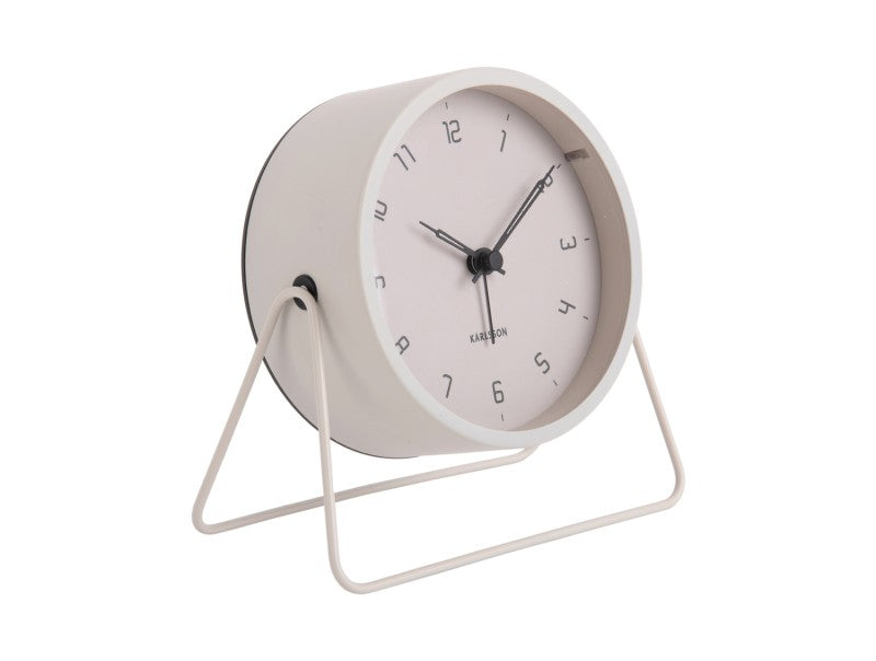 Reloj Despertador (Gris) Con Base Redondo De Metal