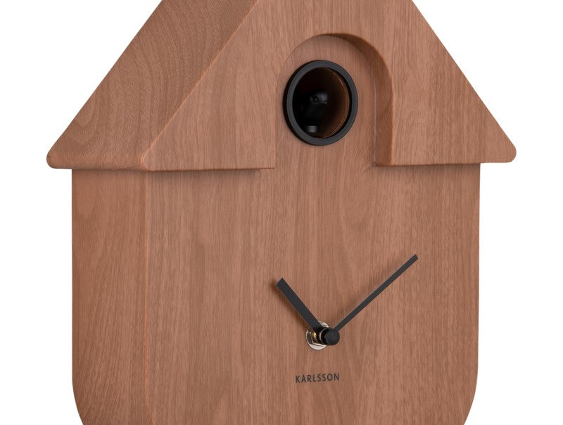 Reloj De Pared Con Péndulo (Marrón) Casita De Plástico