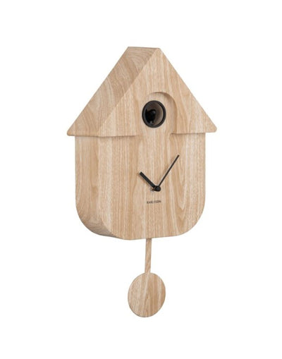 Reloj De Pared Con Péndulo (Natural) Casita De Plástico