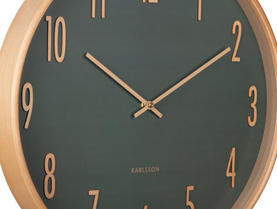 Reloj De Pared Redondo (Verde) De Madera
