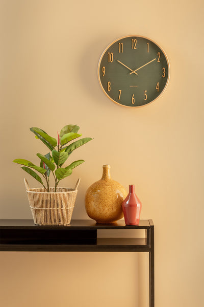 Reloj De Pared Redondo (Verde) De Madera