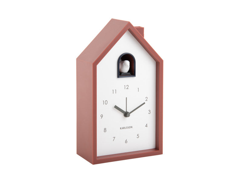 Reloj De Pared Cucu (Rojo) Casita De Plástico
