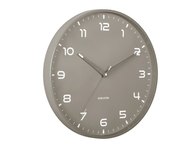 Reloj De Pared Redondo (Gris Claro) De Plástico