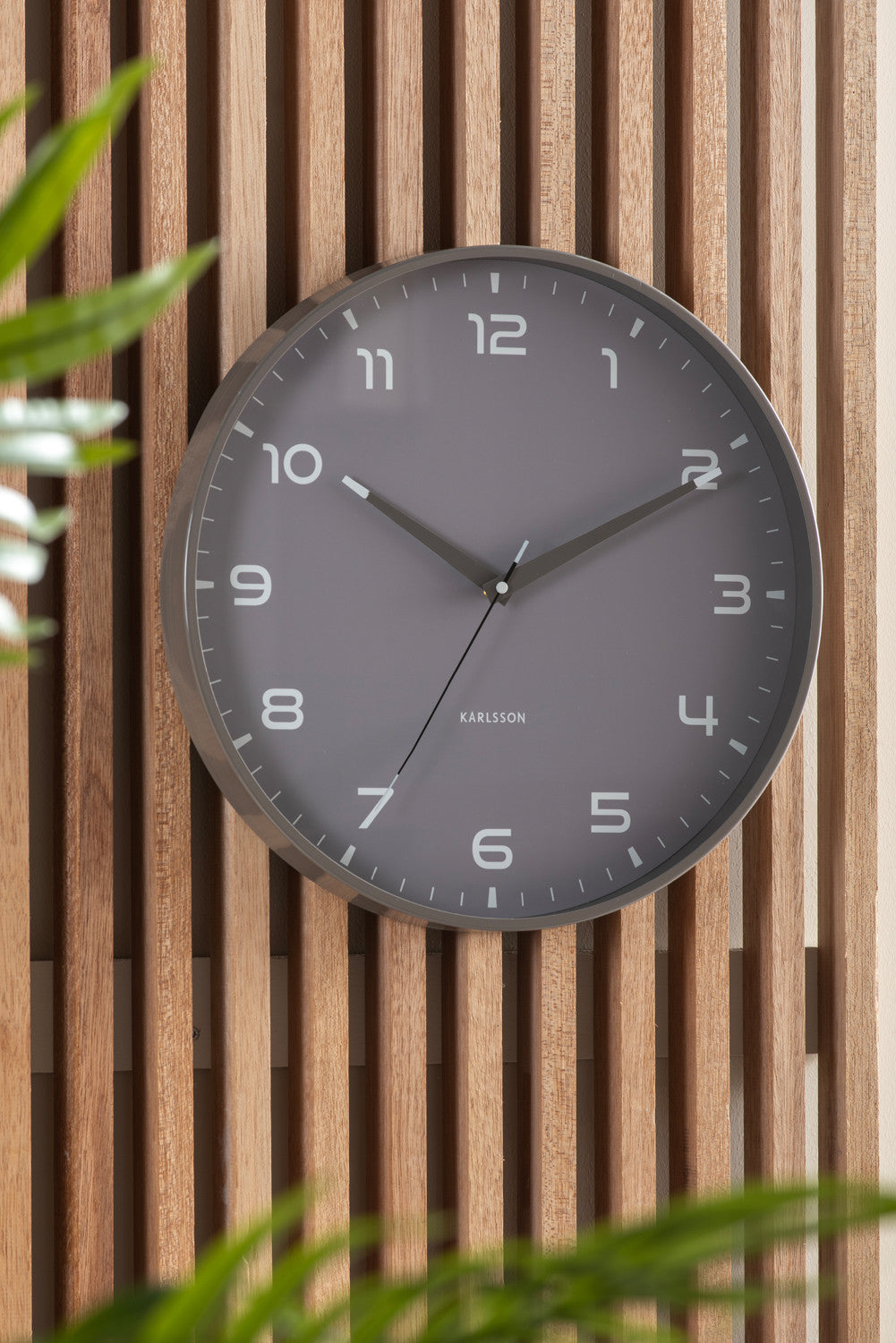 Reloj De Pared Redondo (Gris Claro) De Plástico