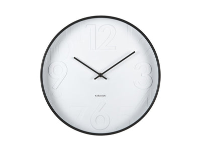 Reloj De Pared Redondo (Blanco/Negro) De Plástico