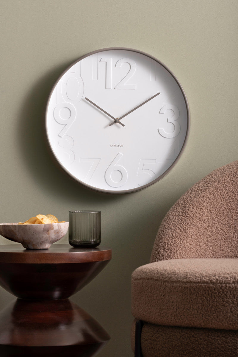 Reloj De Pared Redondo (Gris/Negro) De Plástico