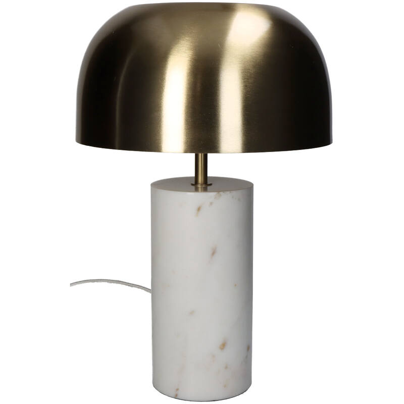 Lámpara De Mesa Top Metal Dorado Base De Mármol
