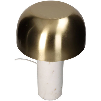 Lámpara De Mesa Top Metal Dorado Base De Mármol