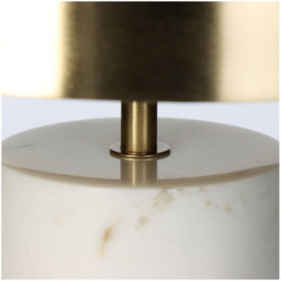 Lámpara De Mesa Top Metal Dorado Base De Mármol