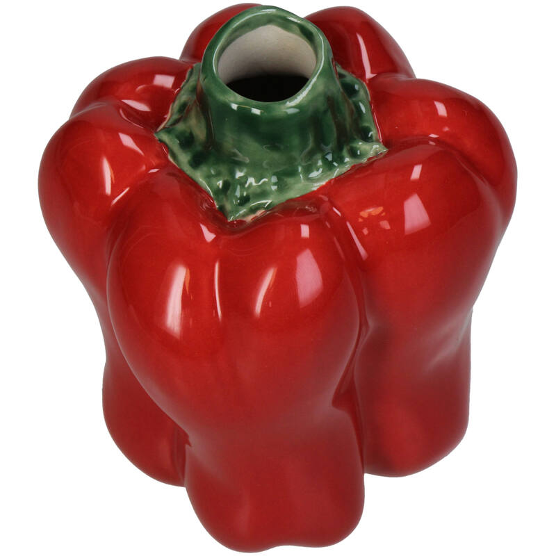 Florero (Rojo) Decorativo Modelo Pimiento De Cerámica
