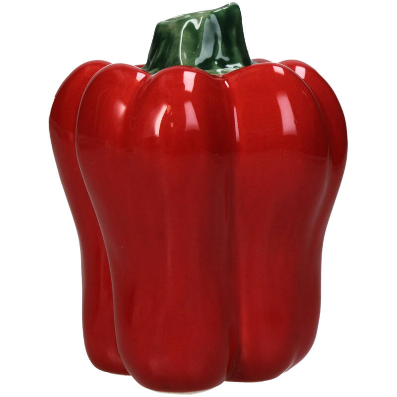 Florero (Rojo) Decorativo Modelo Pimiento De Cerámica