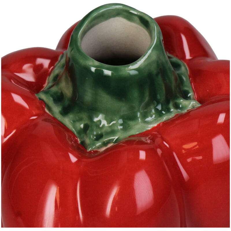 Florero (Rojo) Decorativo Modelo Pimiento De Cerámica