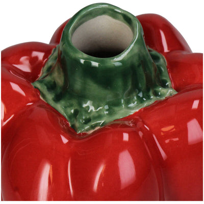 Florero (Rojo) Decorativo Modelo Pimiento De Cerámica