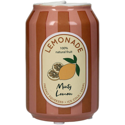 Florero (Naranja) Decorativo Modelo Lata Limones De Cerámica