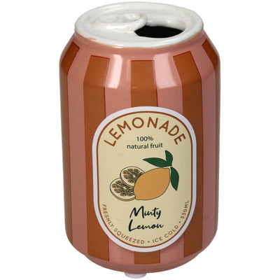 Florero (Naranja) Decorativo Modelo Lata Limones De Cerámica